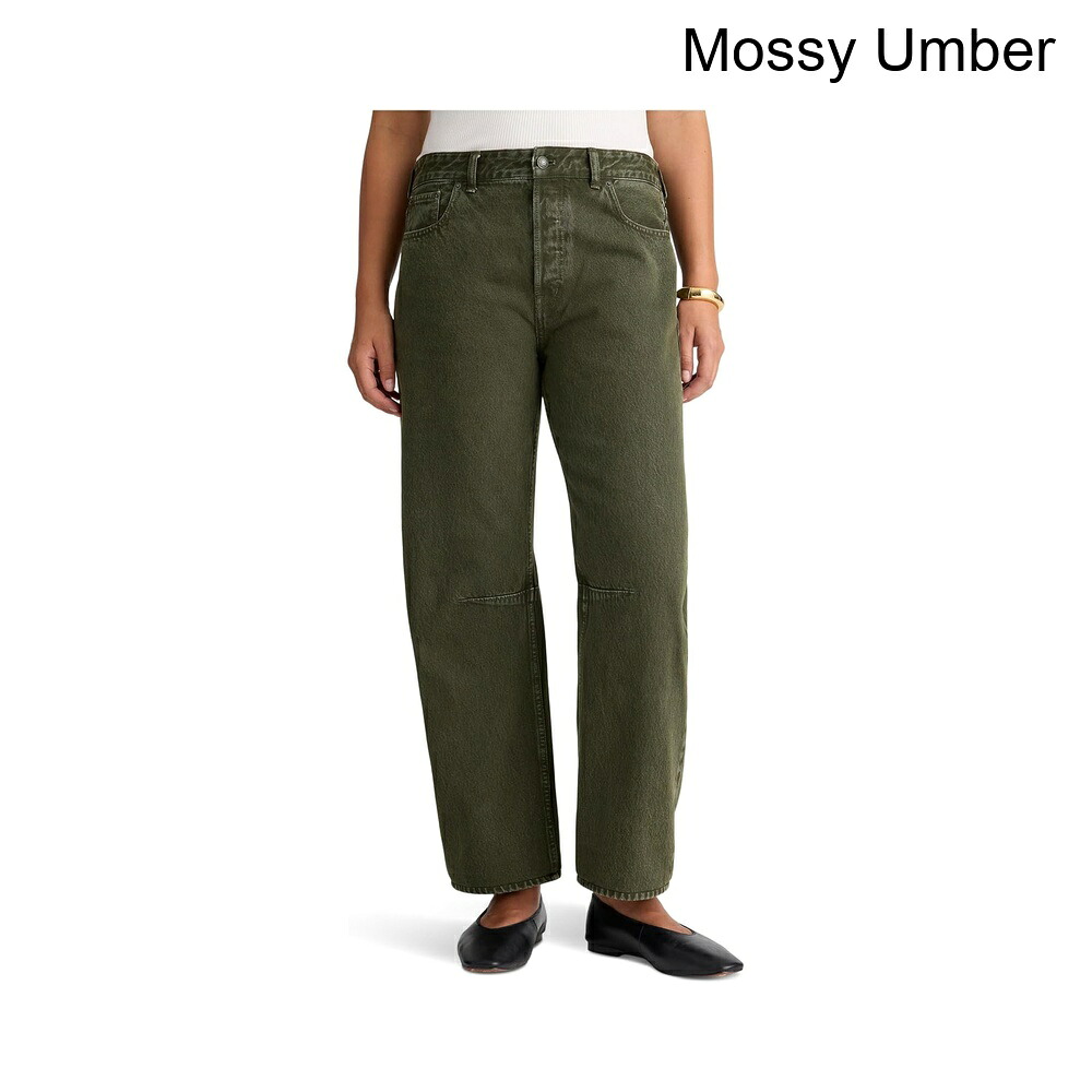 (取寄) メイドウェル ダーテッドバレルレッグジーンズモスイウムバー madewell Darted Barrel-Leg Jean in Mossy Umber|ジェットラグ店