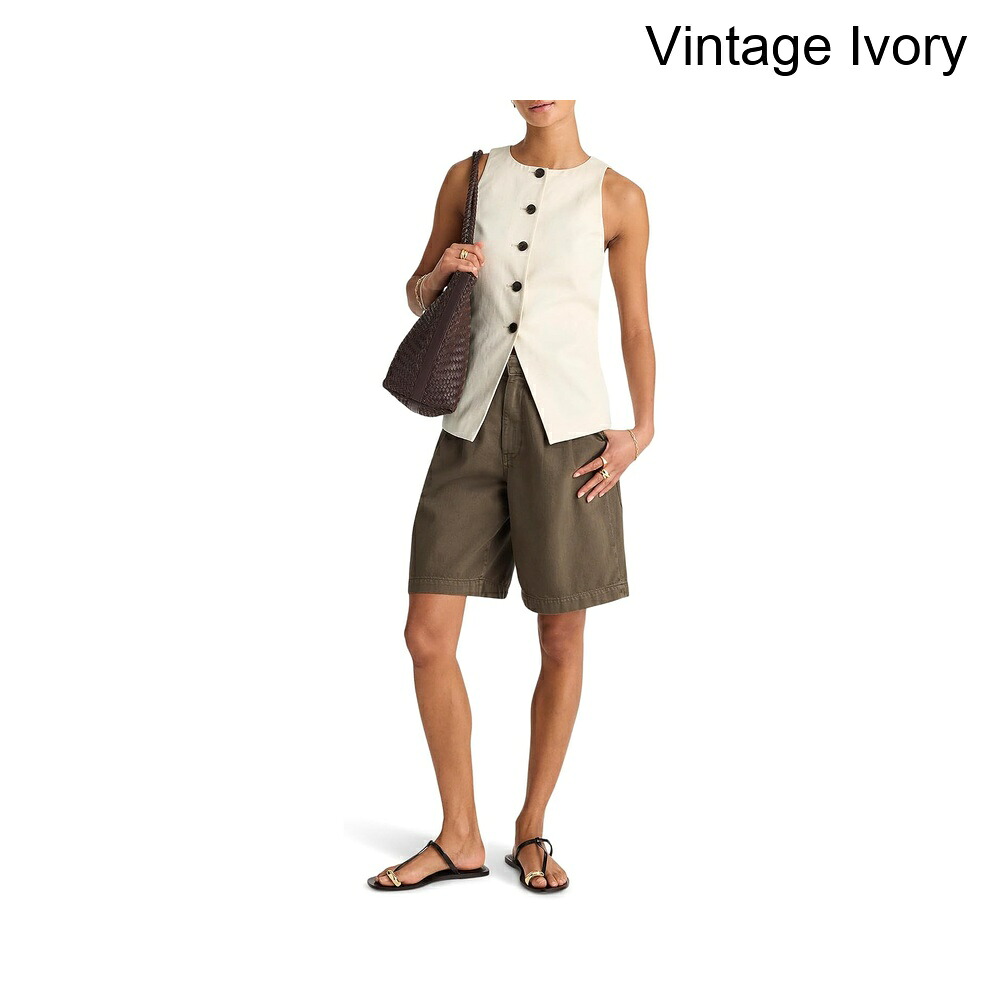 (取寄) メイドウェル クルーネックカットアウェイベスト - テンセルツイル madewell Crewneck Cutaway Vest - Tencel Twill｜ジェットラグ店