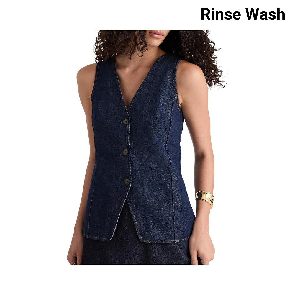 (取寄) メイドウェル ロングラインVネックベストインリンスウォッシュ madewell Long Line V Neck Vest In Rinse Wash|ジェットラグ店