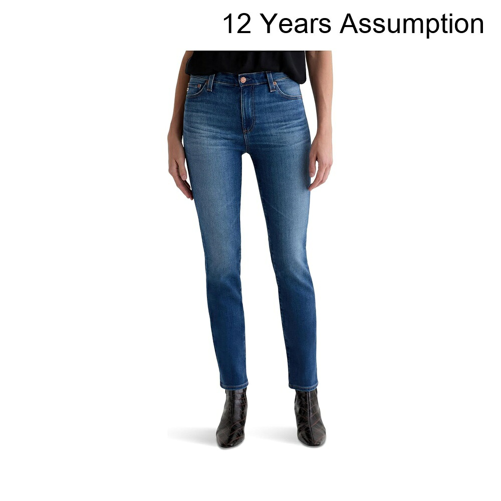 (取寄) エージー・ジーンズ マリミッドライズスリムストレートジーンズ12年アサンプション ag jeans Mari Mid Rise Slim Straight Jean In 12 Years Assumption|ジェットラグ店