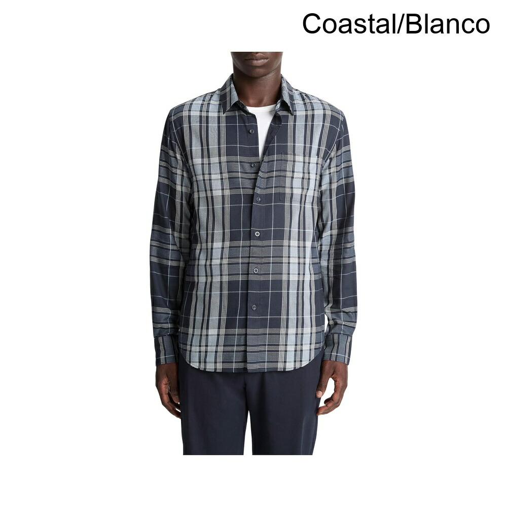 (取寄) ヴィンス ダンルースチェックセパレートプラケットロングスリーブシャツ vince Dunluce Plaid Separate Placket Long Sleeve Shirt｜ジェットラグ店