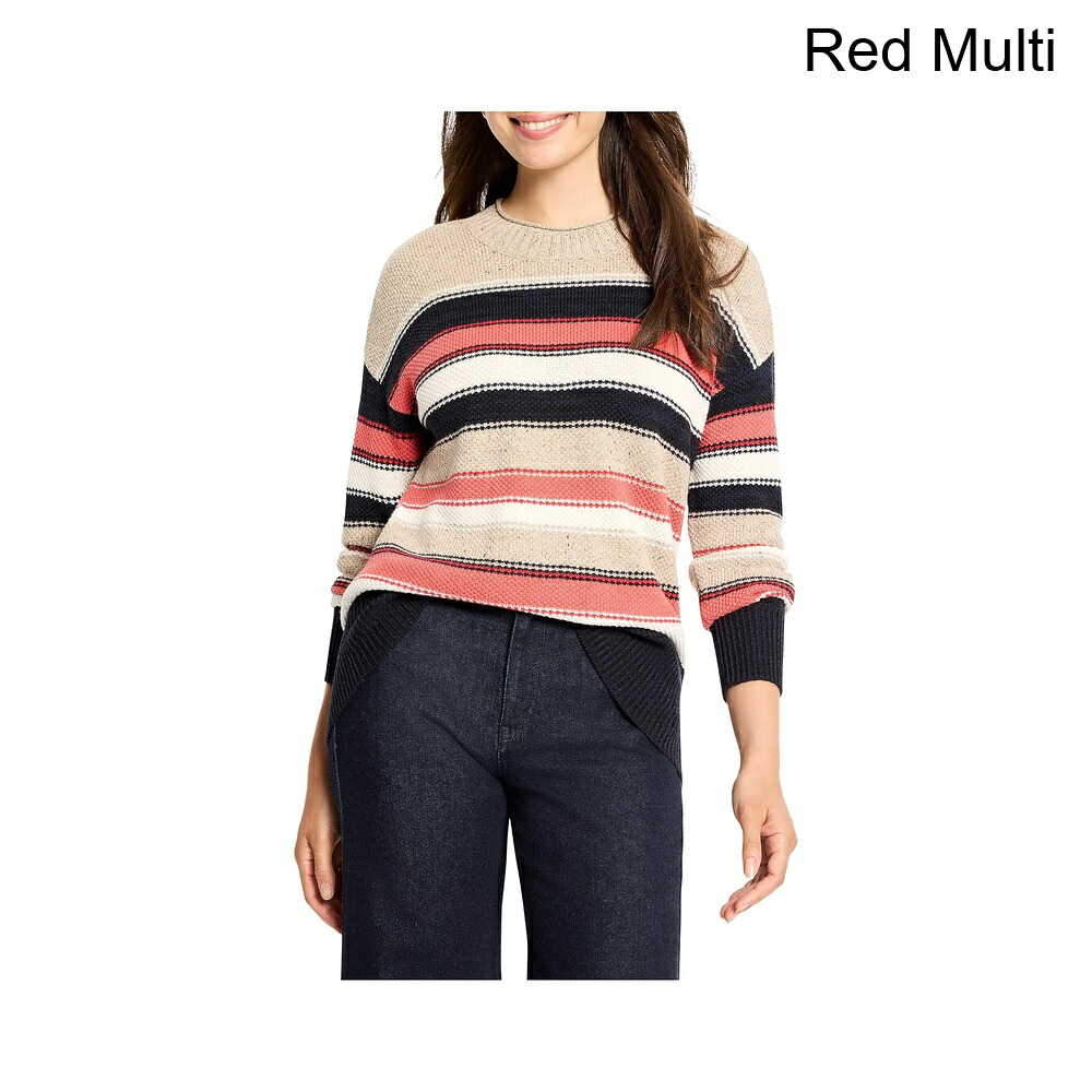 (取寄) ニック+ゾーイ プチネップニットストライプセーター nic+zoe Petite Nep Knit Striped Sweater|ジェットラグ店