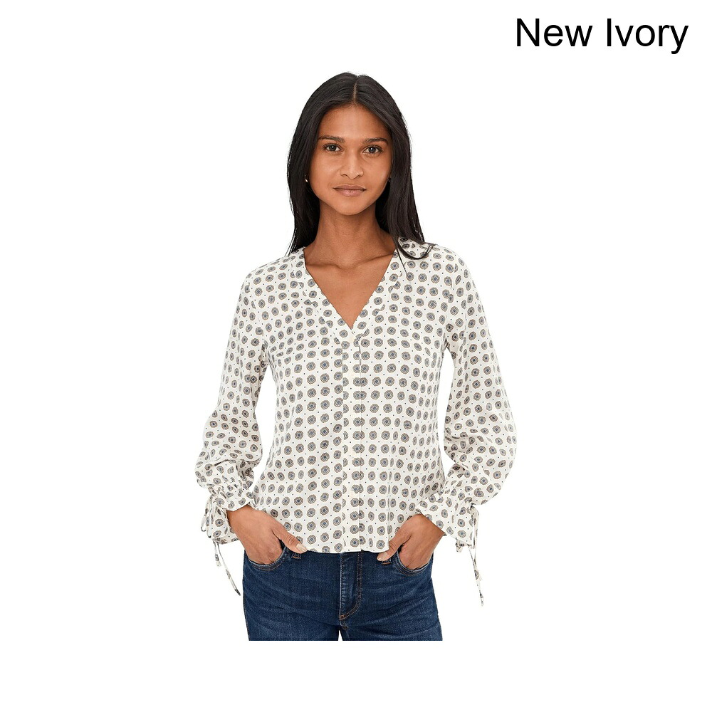 (取寄) セセ Vネックボタンダウンタイスリーブトップ cece V-Neck Button Down Tie Sleeve Top|ジェットラグ店