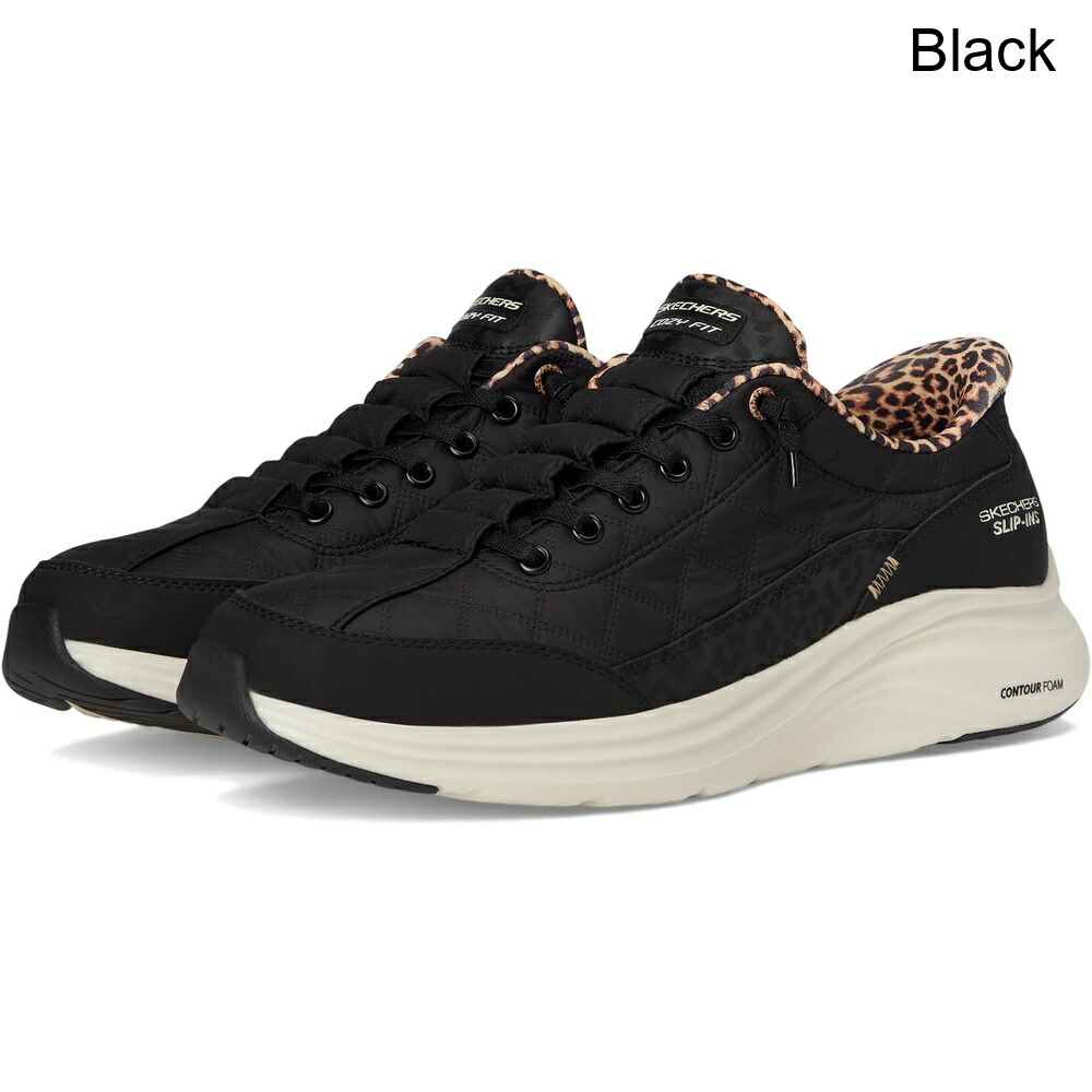 (取寄) スケッチャーズ コンター フォーム コージー フィット ハンズ フリー スリップイン レオパード ドリーム skechers Contour Foam Cozy Fit Hands Free Slip-Ins Leopard Dream|ジェットラグ店