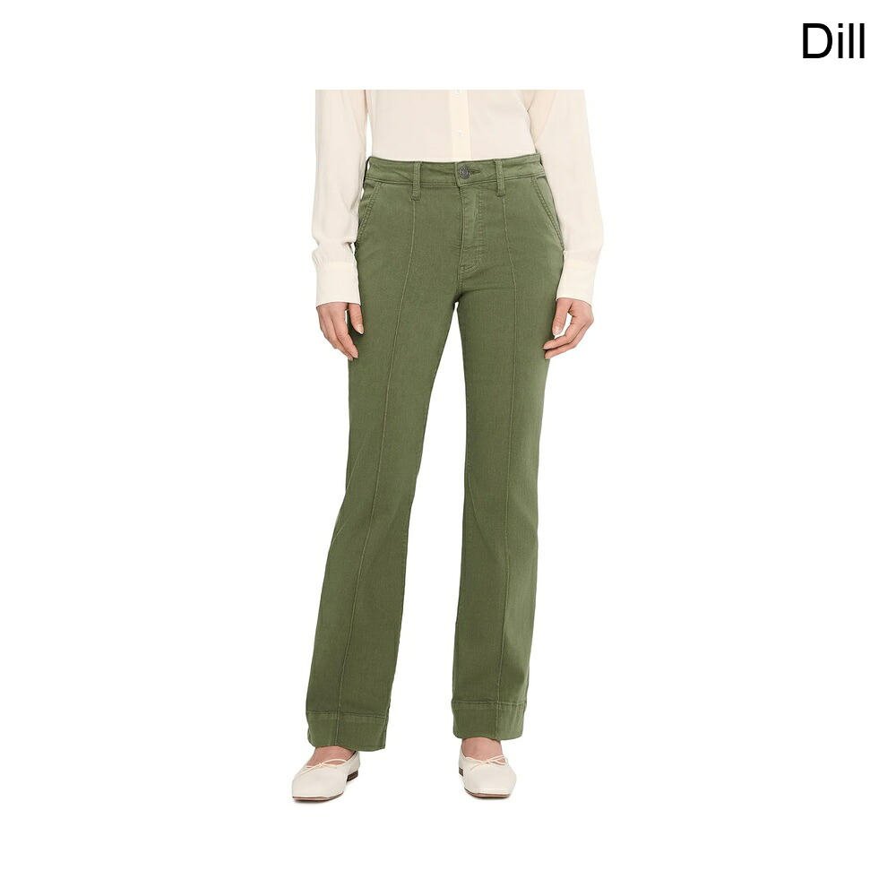 (取寄) カット フロム ザ クロス ステラハイライズファブアブフレアフロントピンタックインディル kut from the kloth Stella High-Rise Fab Ab Flare Front Pin Tuck in Dill｜ジェットラグ店