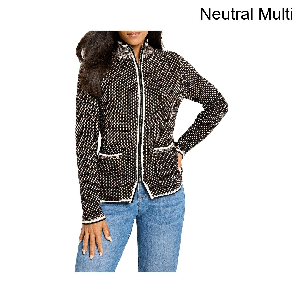 (取寄) ニック+ゾーイ プチブリックステッチニットジャケット nic+zoe Petite Brick Stitch Knit Jacket｜ジェットラグ店