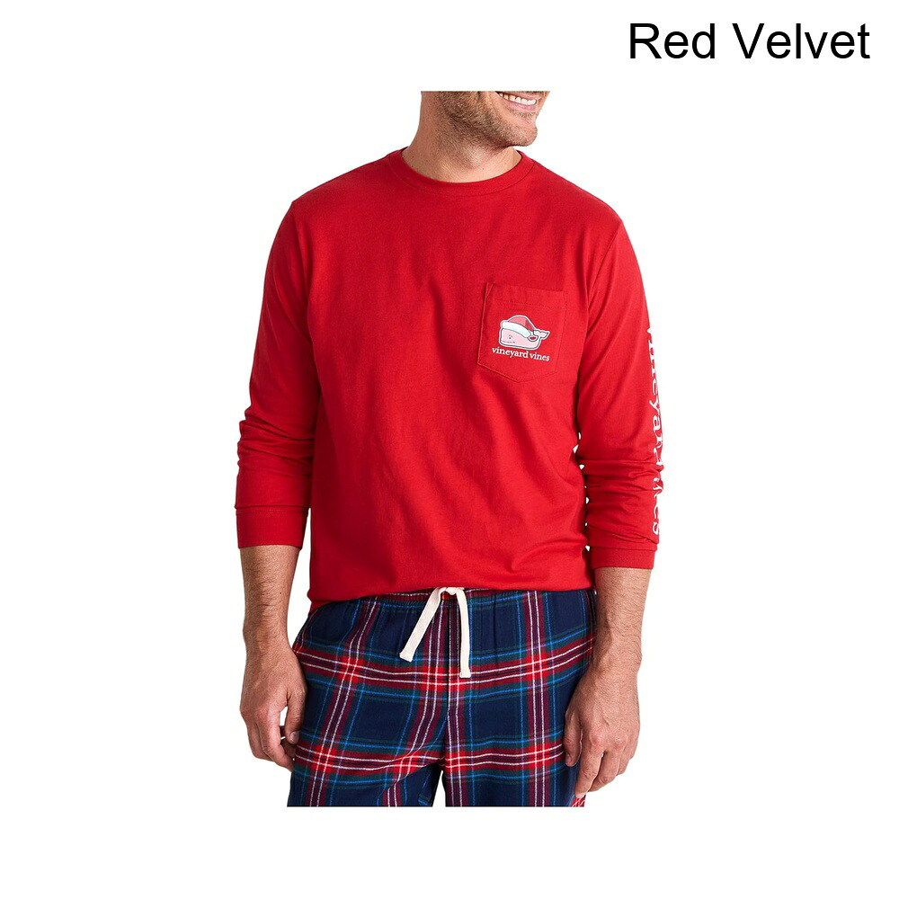 (取寄) ヴィンヤード・ヴァインズ 2025サンタクジラロングスリーブTシャツ vineyard vines 2025 Santa Whale Long Sleeve Tee|ジェットラグ店