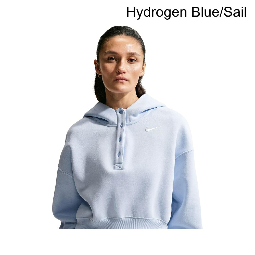(取寄) ナイキ スポーツウェアフェニックスフリースオーバーサイズクロップヘンリーフーディ nike Sportswear Phoenix Fleece Oversized Crop Henley Hoodie｜ジェットラグ店