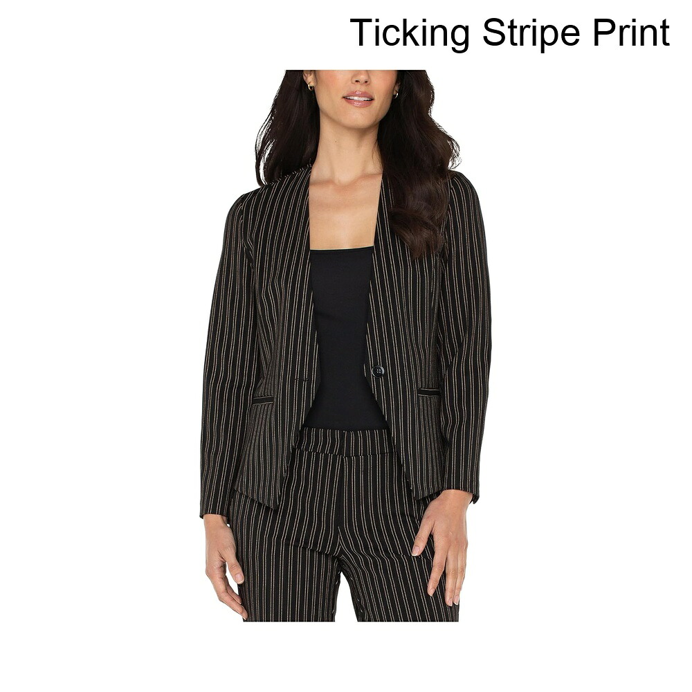 (取寄) リバプール・ロサンゼルス プチカラーなしスーパーストレッチポンテフィットブレザー liverpool los angeles Petite Collarless Super Stretch Ponte Fitted Blazer｜ジェットラグ店