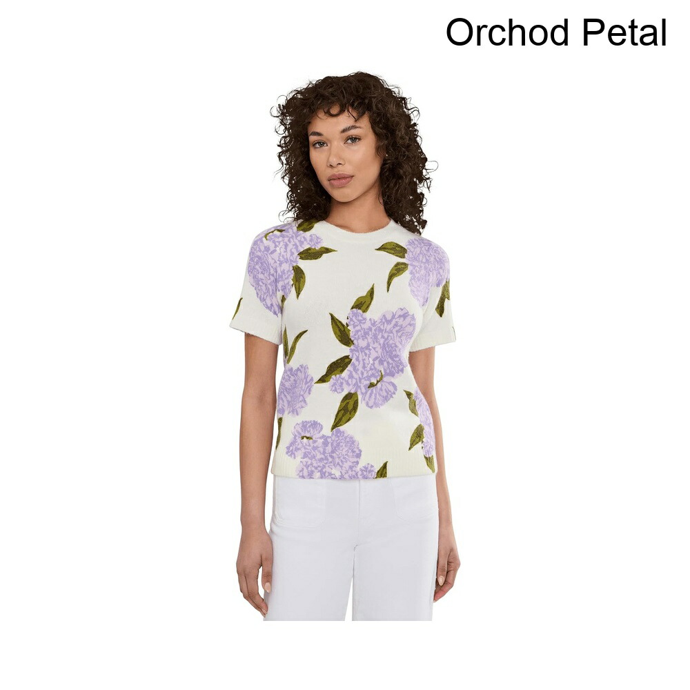 (取寄) セセ ショートスリーブアジサイセーター cece Short Sleeve Hydrangea Sweater｜ジェットラグ店