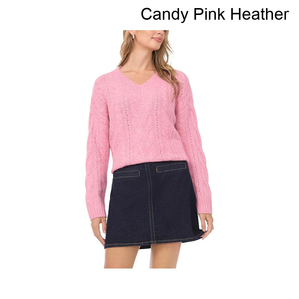 (取寄) ヴィンス・カムート ケーブルVネック vince camuto Cable V-neck|ジェットラグ店