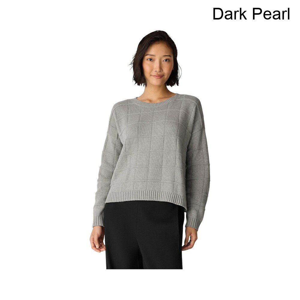 (取寄) イーリー・フィッシャー コットンとリサイクルカシミヤクルーネックセーター eileen fisher Cotton And Recycled Cashmere Crew Neck Sweater｜ジェットラグ店