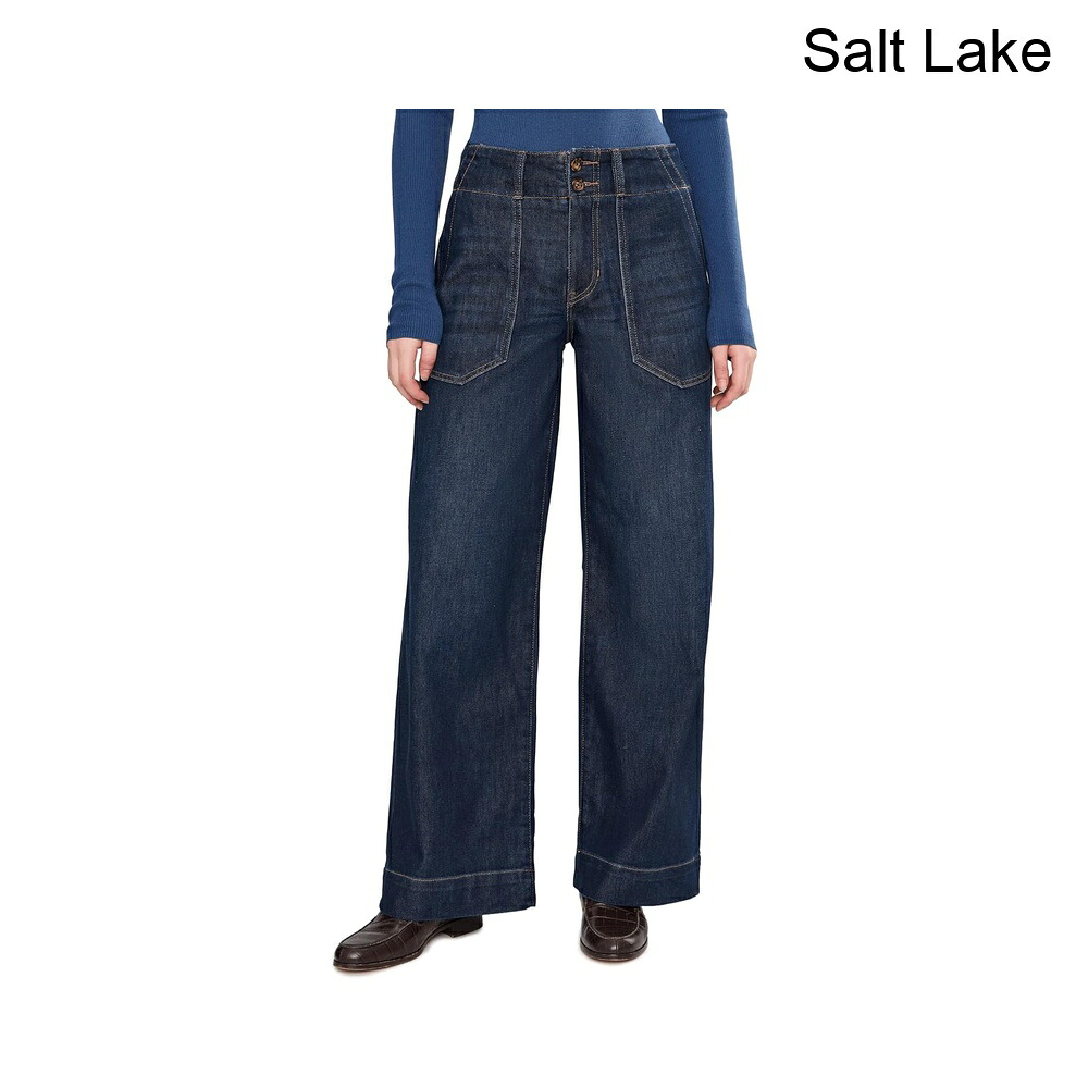 (取寄) リバプール・ロサンゼルス ミッドライズパッチポケットワイドレッグダブルボタンパンツ liverpool los angeles Mid-Rise Patch Pocket Wide Leg Double Button Pants|ジェットラグ店