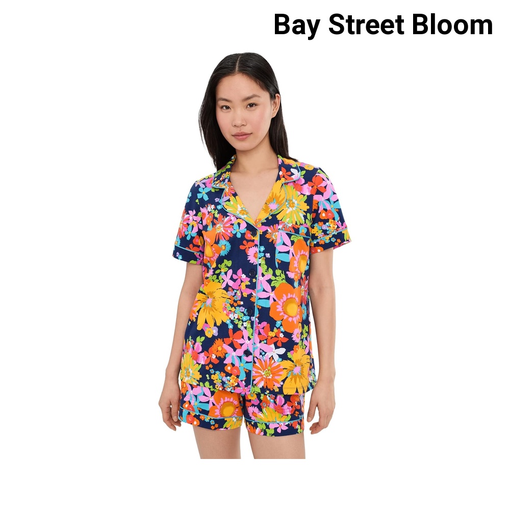 (取寄) ベッドヘッド ショートスリーブショーティコットンニットパジャマセット bedhead pjs Short Sleeve Shorty Cotton Knit Pajama Set｜ジェットラグ店