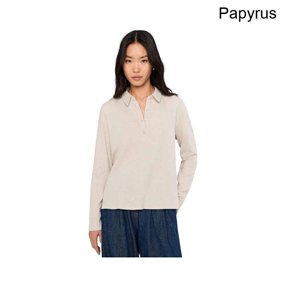 (取寄) イーリー・フィッシャー クランクルドジャージヘンリートップ eileen fisher Crinkled Jersey Henley Top｜ジェットラグ店