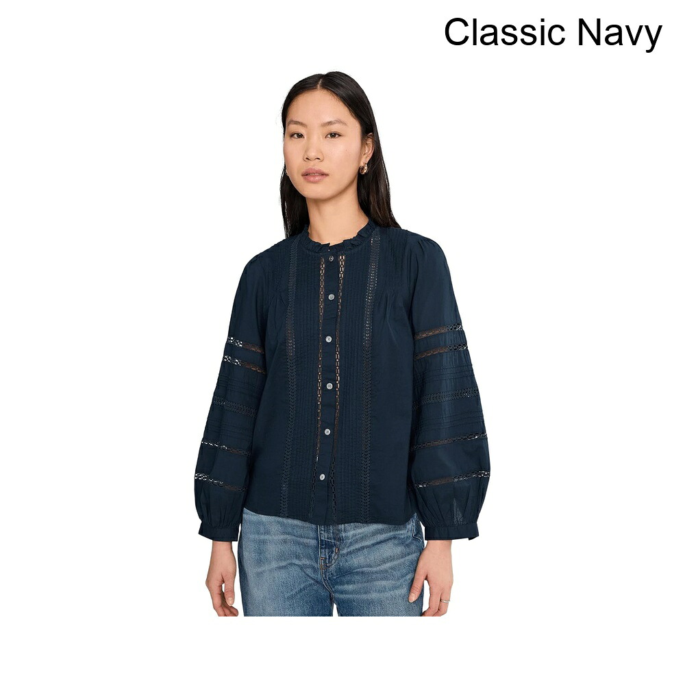 (取寄) メイドウェル ハイネックレースインサートピンタックトップ madewell High-Neck Lace-Insert Pintuck Top｜ジェットラグ店