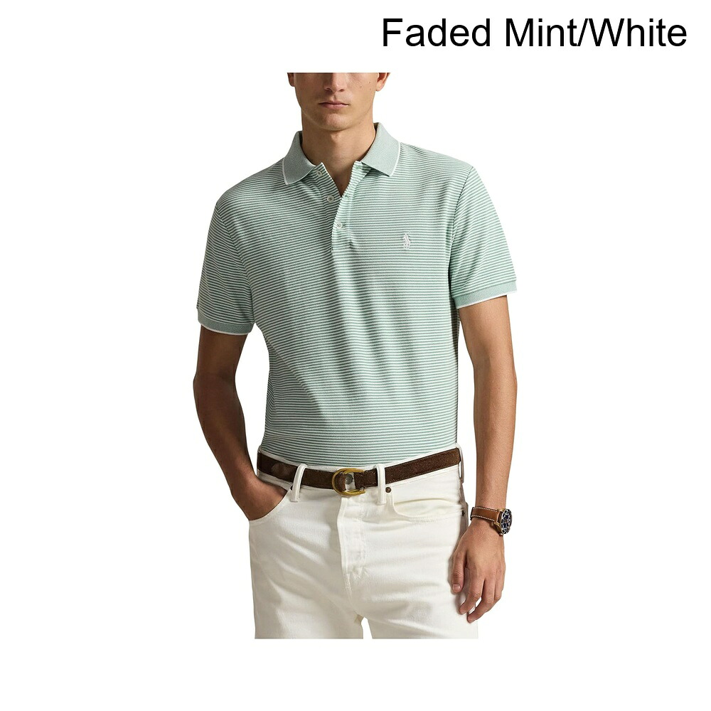 (取寄) ポロ・ラルフ・ローレン カスタムスリムストライプストレッチメッシュポロ polo ralph lauren Custom Slim Striped Stretch Mesh Polo|ジェットラグ店
