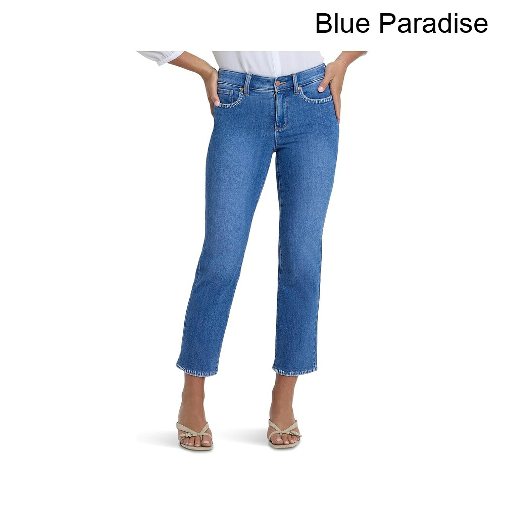 (取寄) エヌワイディージェイ プチマリリンストレートアンクルブランケットステッチジーンズ nydj Petite Marilyn Straight Ankle Blanket Stitching Jeans｜ジェットラグ店