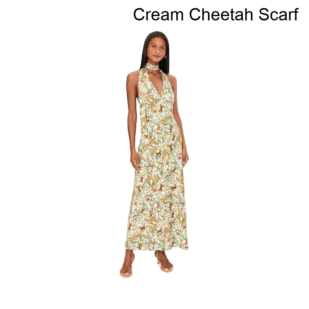 (取寄) アヴェック・レ・フィーユ スカーフタイネックホルターマキシドレス avec les filles Scarf Tie Neck Halter Maxi Dress｜ジェットラグ店