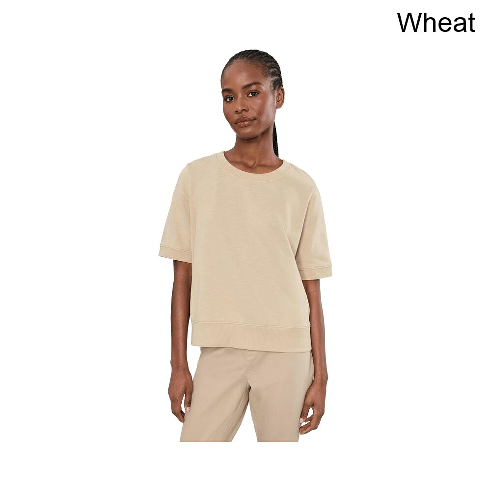 (取寄) イーリー・フィッシャー ガーメントダイテリークルーネックショートスリーブスウェットシャツ eileen fisher Garment Dyed Terry Crew Neck Short Sleeve Sweatshirt｜ジェットラグ店 26,966円