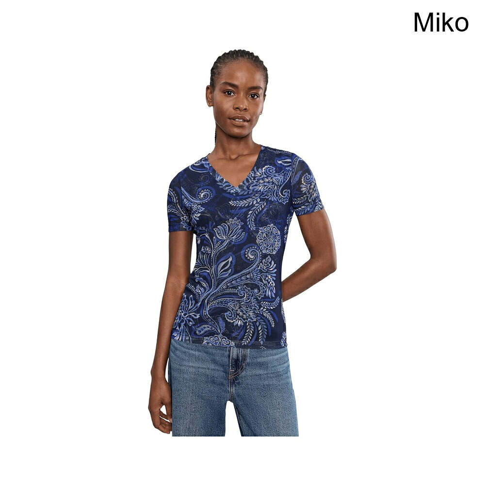 (取寄) ジョニー・ワズ ショートスリーブメッシュVネックTシャツ - ミコ johnny was Short Sleeve Mesh V-neck Tee - Miko|ジェットラグ店