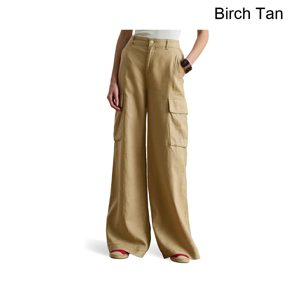 (取寄) ラルフ・ローレン リネンワイドレッグカーゴパンツ lauren ralph lauren Linen Wide-Leg Cargo Pants｜ジェットラグ店