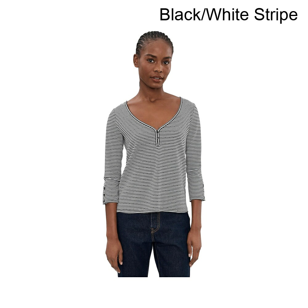(取寄) リバプール・ロサンゼルス プチボタンスリーブヘンリーニットトップ liverpool los angeles Petite Button Sleeve Henley Knit Top|ジェットラグ店