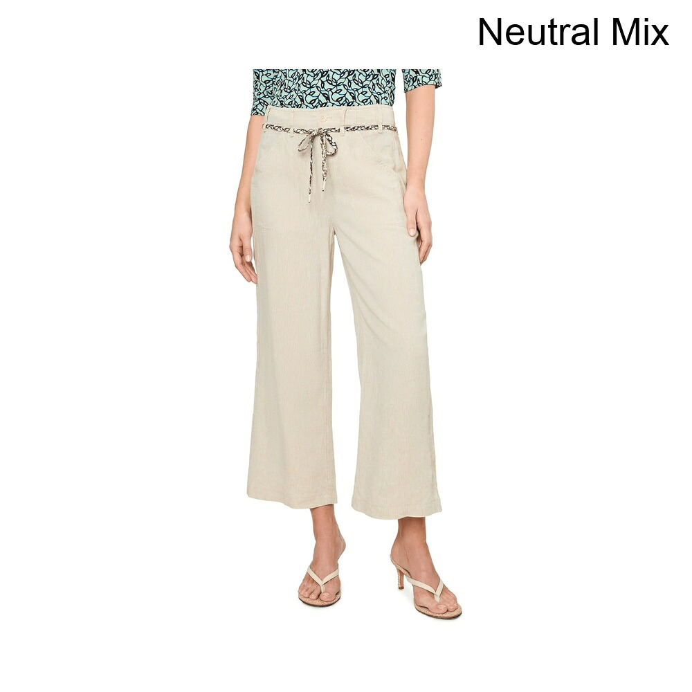 (取寄) ニック+ゾーイ エリオットワイドレッグランバリネンベルト付きクロップパンツ nic+zoe Eliot Wide Leg Rumba Linen Belted Crop Pants｜ジェットラグ店