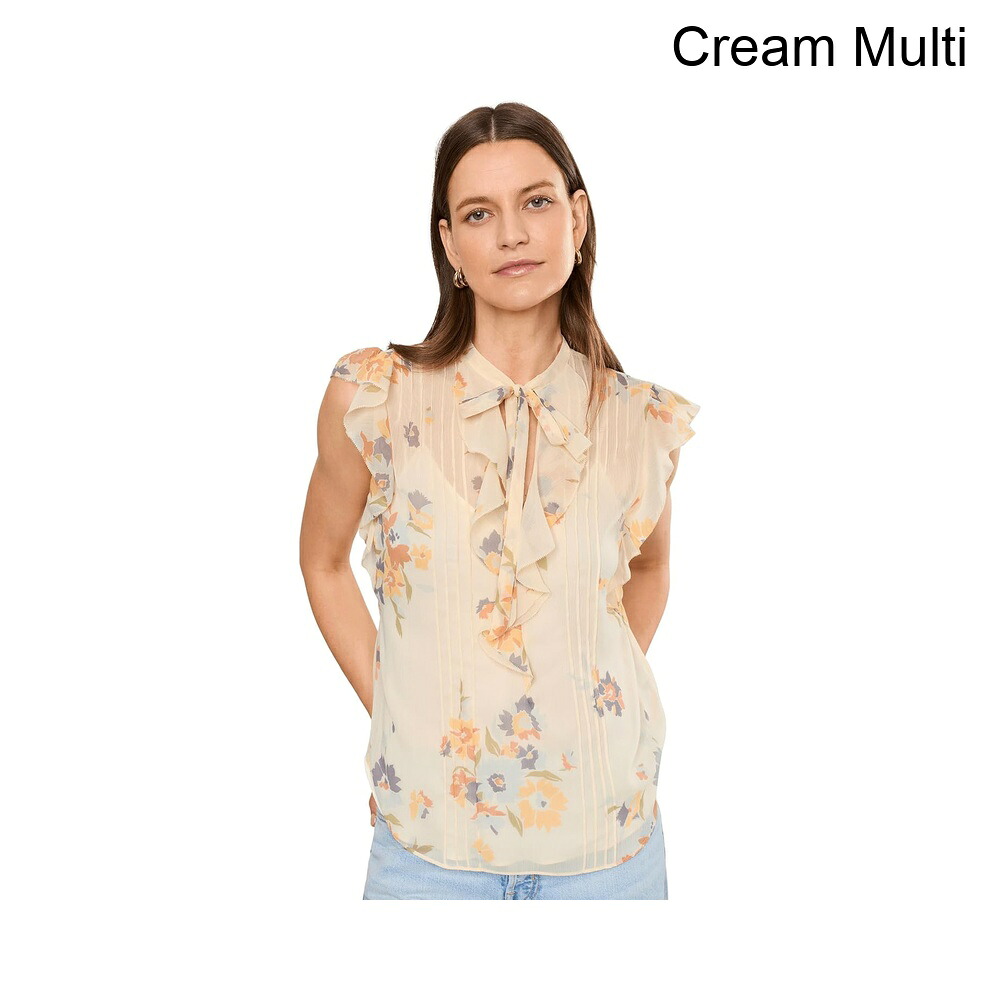 (取寄) ラルフ・ローレン フローラルピンタックタイネックブラウス lauren ralph lauren Floral Pintucked Tie Neck Blouse｜ジェットラグ店