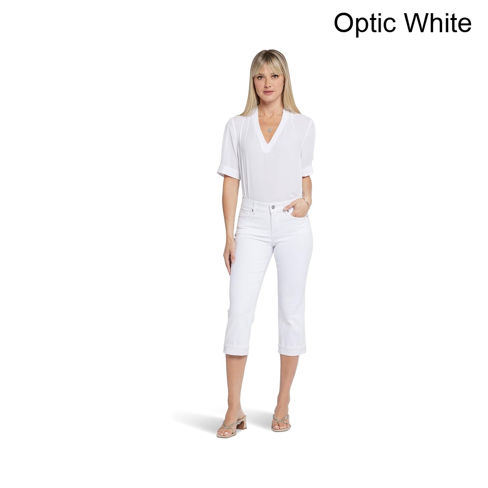 (取寄) エヌワイディージェイ プチマリリン クロップカフ ジーンズ イン オプティックホワイト nydj Petite Marilyn Crop Cuff Jeans in Optic White|ジェットラグ店