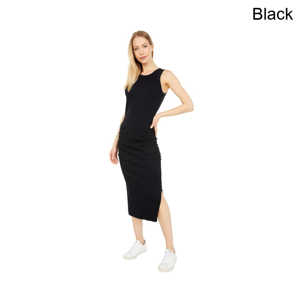 (取寄) マイケル・スターズ ウィレンウルトラリブミディドレススリット付き michael stars Wren Ultra Rib Midi Dress with Slit｜ジェットラグ店