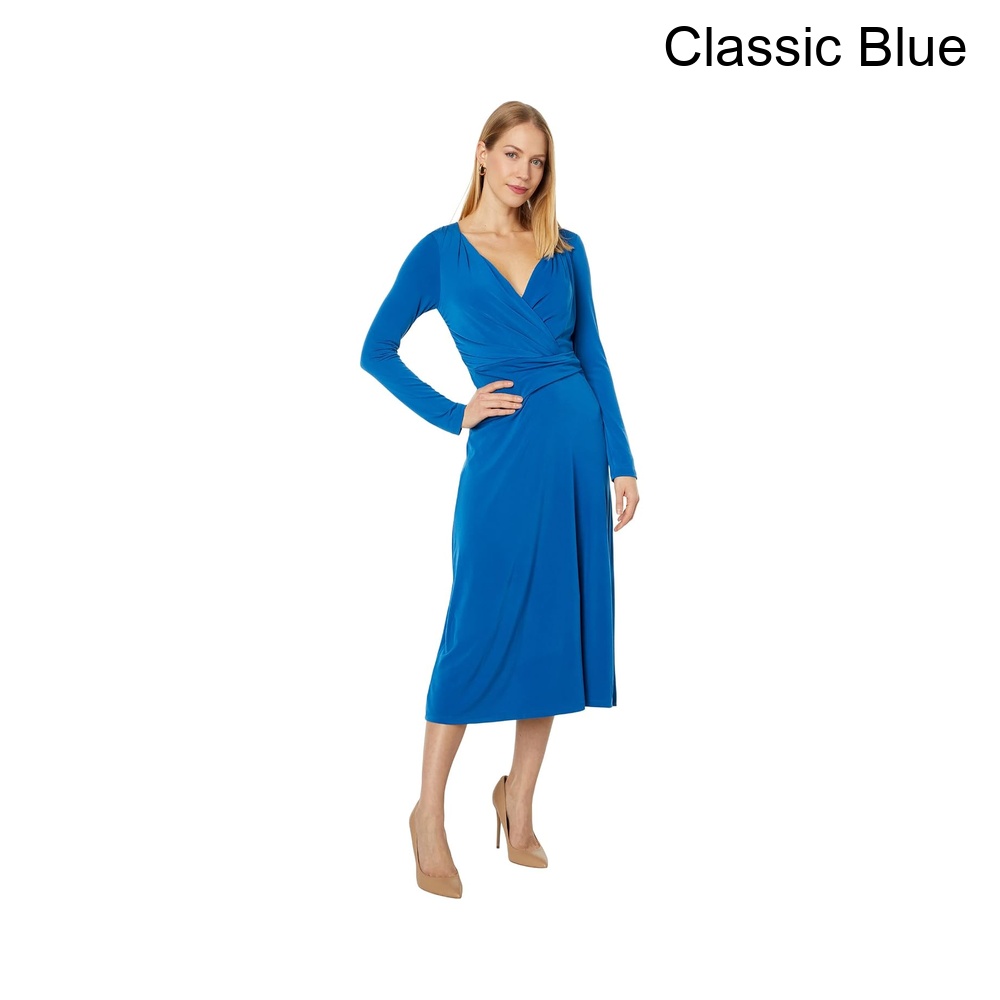 (取寄) マギー・ロンドン ロングスリーブVネックラップドレス maggy london Long Sleeve V-Neck Wrap Dress｜ジェットラグ店