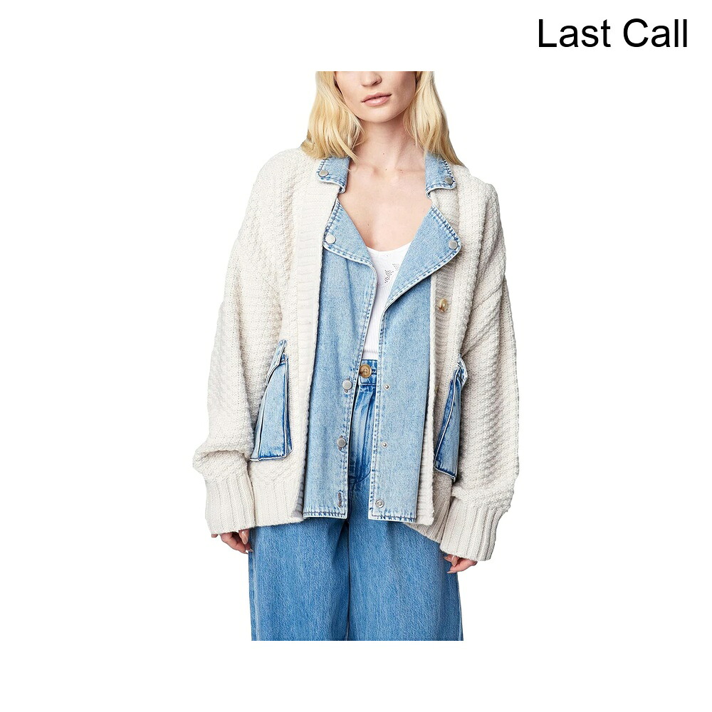 (取寄) ブランク nyc ラストコールのデニムとニットのカーディガン blank nyc Denim and Knit Cardigan in Last Call｜ジェットラグ店