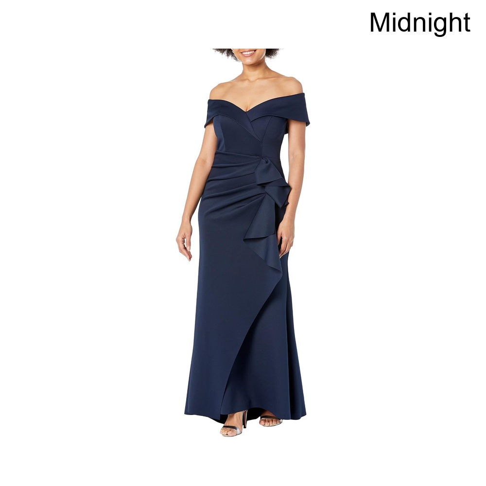 (取寄) エスケープ ロングオーバーザショルダーフリル xscape Long Over-the-Shoulder Ruffle｜ジェットラグ店