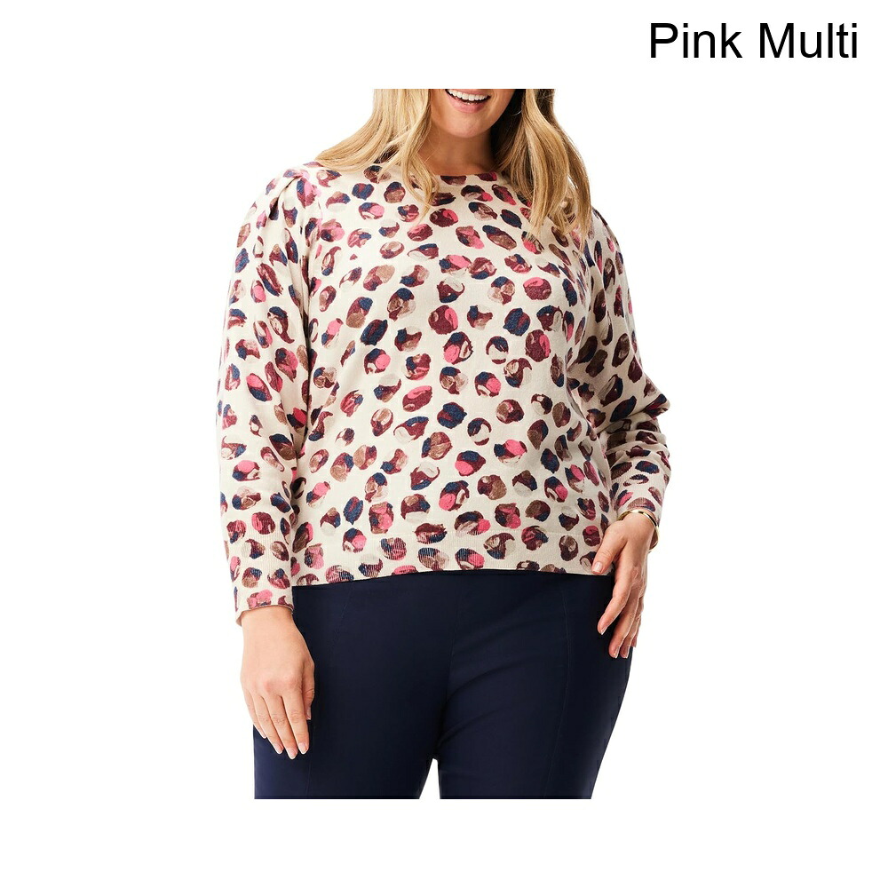 (取寄) ニック+ゾーイ プラスサイズブラッシュドットセーター nic+zoe Plus Size Blush Dot Sweater｜ジェットラグ店