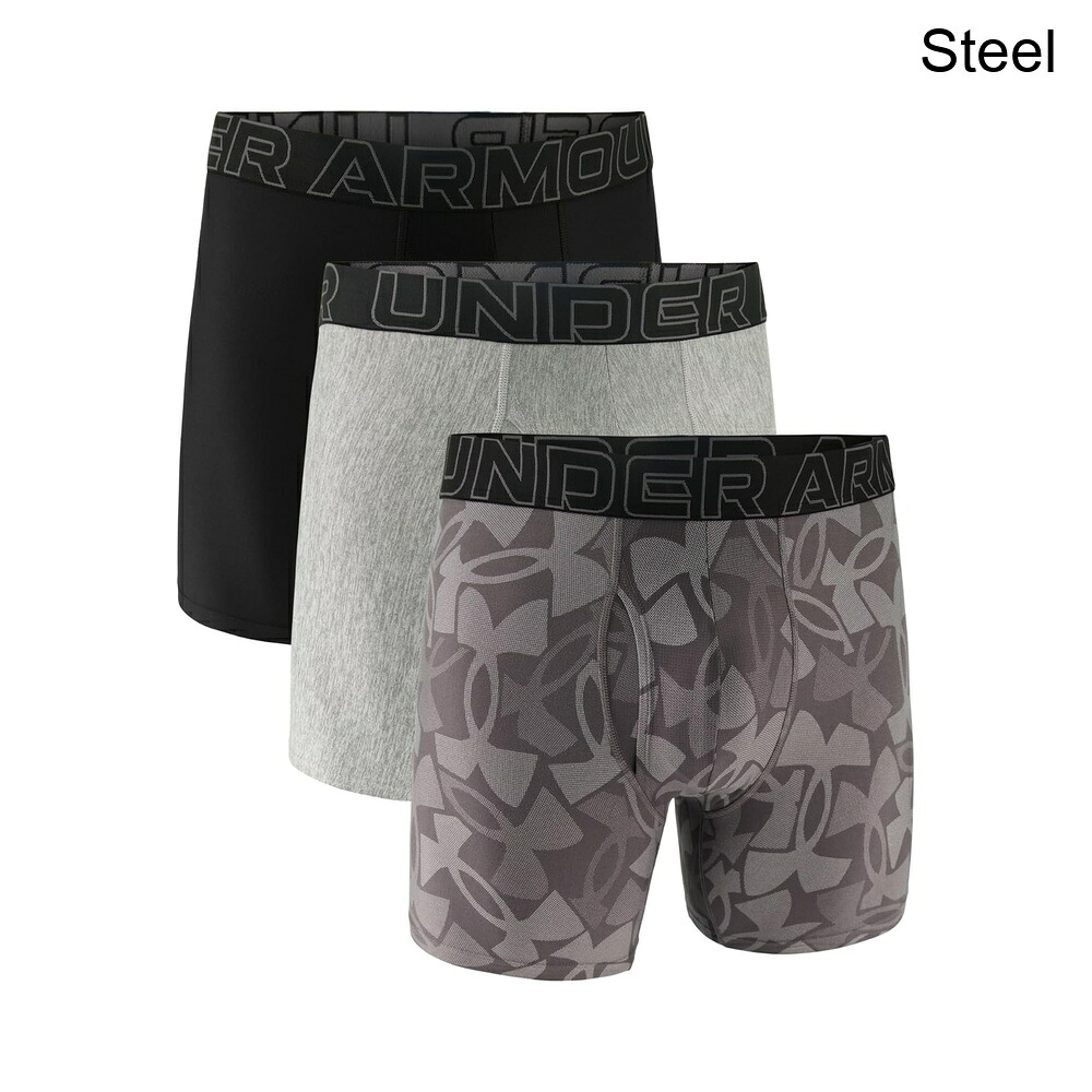 (取寄) アンダーアーマー 3パックパフォーマンステックプリント6インチボクサーブリーフ under armour 3-pack Performance Tech Print 6&rdquo; Boxer Briefs｜ジェットラグ店