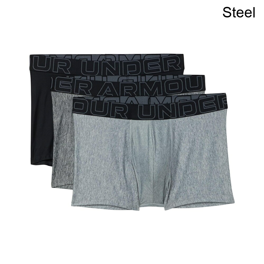 (取寄) アンダーアーマー 3パックパフォーマンステックソリッド3インチボクサーブリーフ under armour 3-Pack Performance Tech Solid 3" Boxer Briefs｜ジェットラグ店