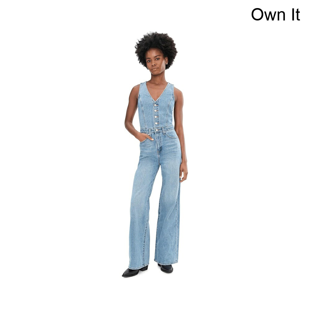 (取寄) リーバイス デニムベストワイドレッグジャンプスーツ levi's premium Denim Vest Wideleg Jumpsuit｜ジェットラグ店 22,876円
