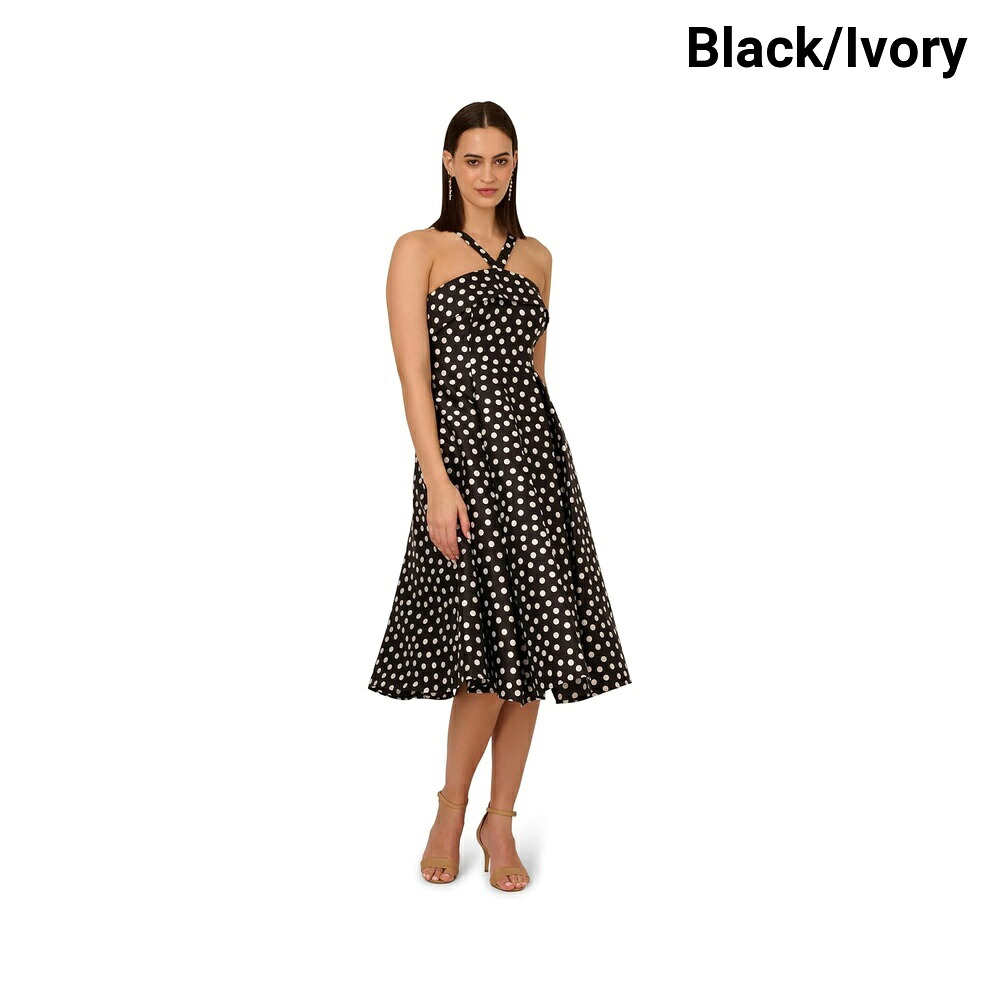 (取寄) アドリアナ・パペル ポルカドットフィットアンドフレア adrianna papell Polkadot Fit-and-Flare|ジェットラグ店