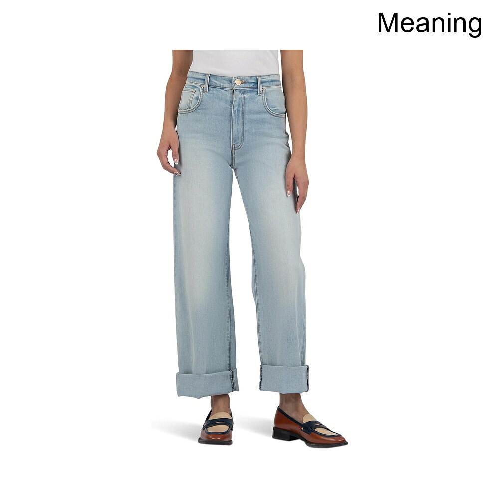 (取寄) カット フロム ザ クロス グウェンハイライズワイドレッグロールアップ5ポケット kut from the kloth Gwen High-Rise Wide Leg Roll-Up 5 Pockets｜ジェットラグ店