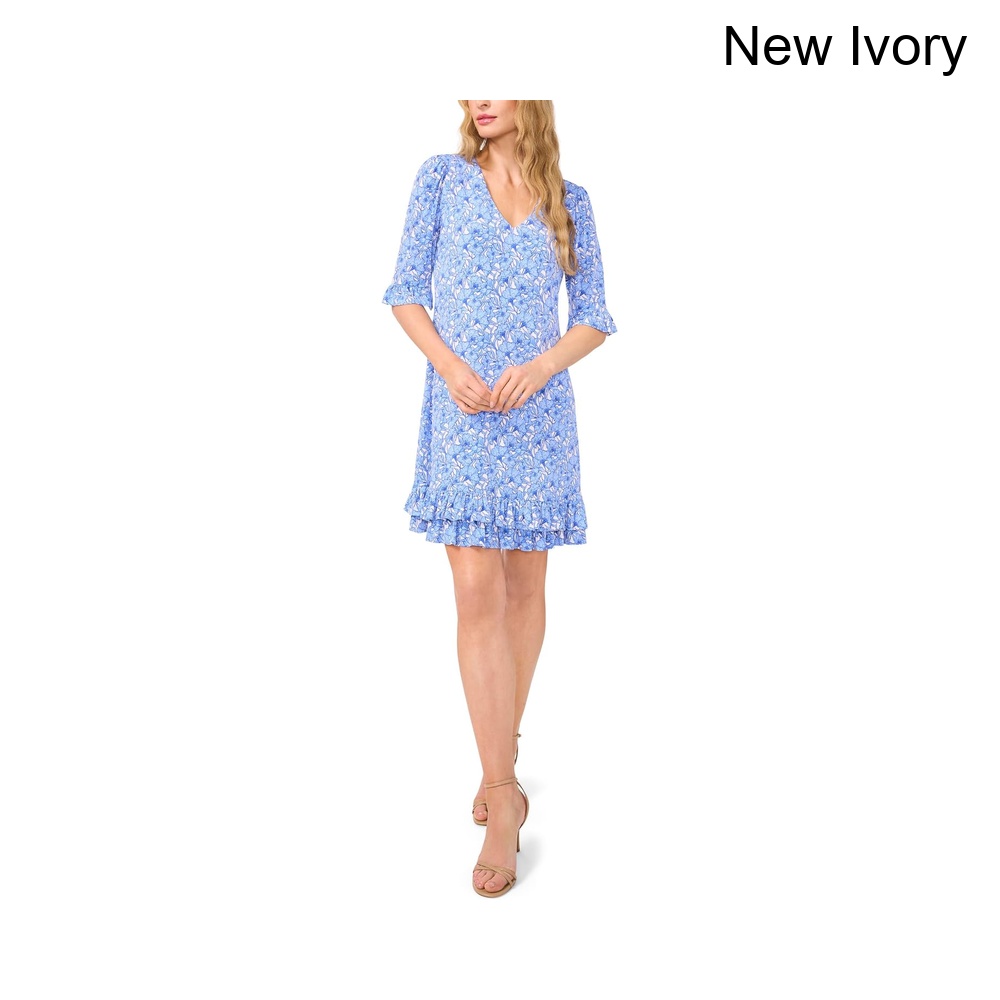 (取寄) セセ Vネックニットドレスラッフルヘム cece V-Neck Knit Dress with Ruffle Hem｜ジェットラグ店