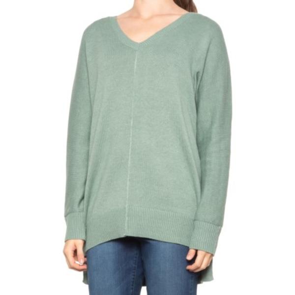 取寄 ウィメンズ V首玉 上着 スウェーター Tahari Women Tahari V Neck Tunic Sweater For Women Sage Stone Htr Loadedcafe Com