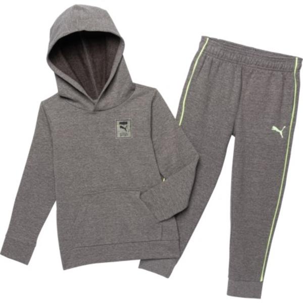(取寄)プーマ プーマ フリース フーディ アンド ジョガー セット リトル Puma little boys Puma Fleece Hoodie and Joggers Set (For Little Boys) Charcoal
