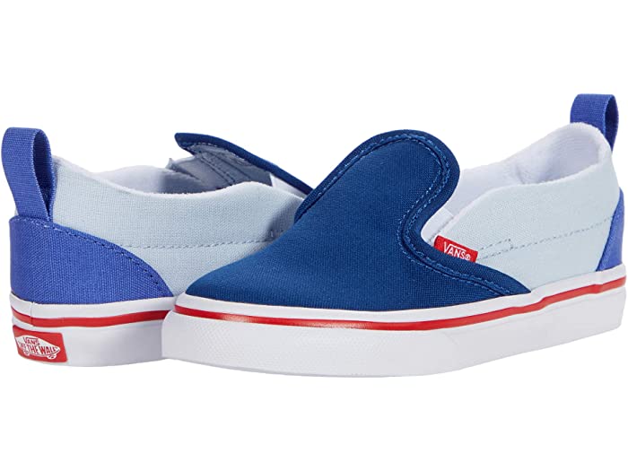 Vans バンズ キッズ ベビー 幼児 シューズ スニーカー ブランド Shoes カジュアル ストリート 大きいサイズ 取寄 バンズ スリップオン V Vans Kids Slip On V Infant Toddler Color Block Baja Blue High Risk Red Gamorai Com