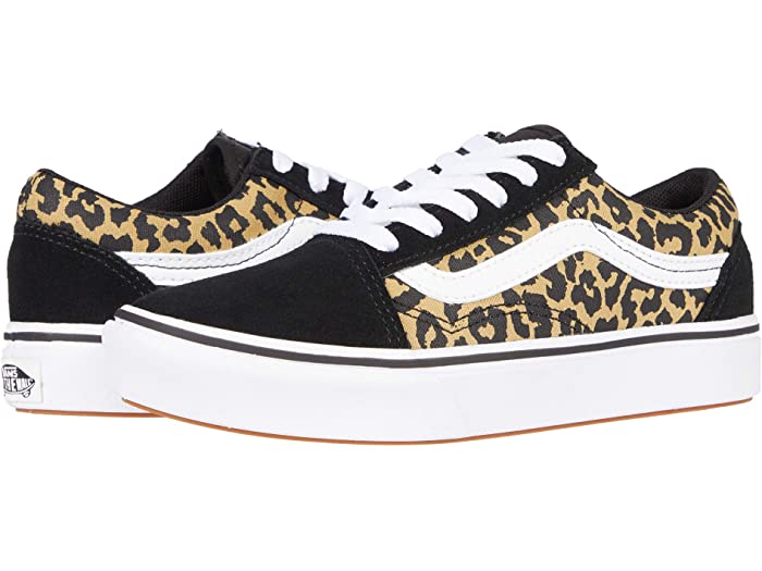 スニーカー ラッピング無料 Comfycush Kids Vans キッズ リトル スクール オールド 取寄 バンズ Old White Black True Leopard Kid Little Skool Pentecostcalgary Org