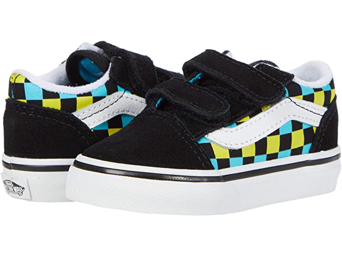 Vans バンズ キッズ ベビー 幼児 シューズ スニーカー ブランド Shoes カジュアル ストリート 大きいサイズ 取寄 バンズ オールド スクール V Vans Kids Old Skool V Infant Toddler Neon Glow Check Black Multi Gamorai Com