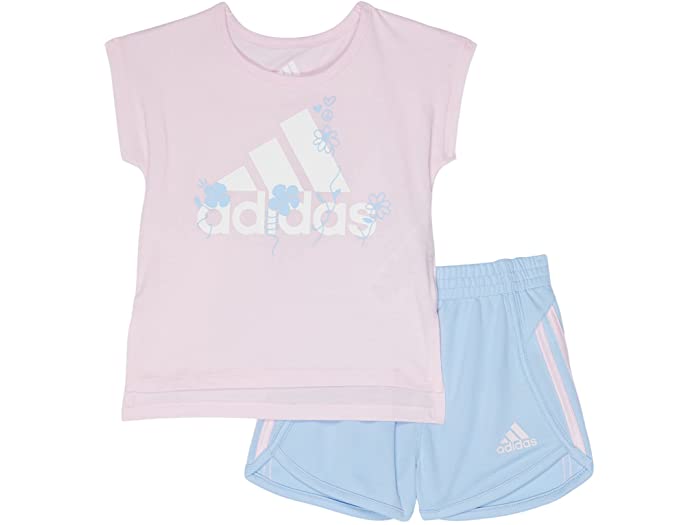 注目ショップ ベビーグッズも大集合 取寄 アディダス ガールズ キッズ グラフィック ティー ショート セット トドラー リトル adidas Girl's Kids Graphic Tee Short Set Toddler Little Medium Pink nabokham.ac.th nabokham.ac.th