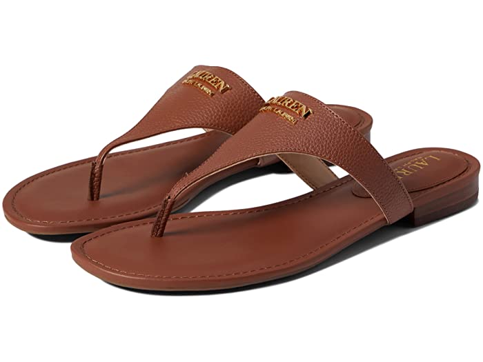 【RALPH LAUREN】ロニ バーニッシュド 8cm レザー サンダル US発）Ralph Lauren ロニ バーニッシュドレザーサンダル