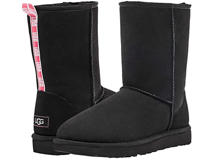 取寄 アグ クラシック ショート 2 グラフィック ロゴ Ugg Classic Short Ii Graphic Logo Black Neon Pink Smartnewsline Com