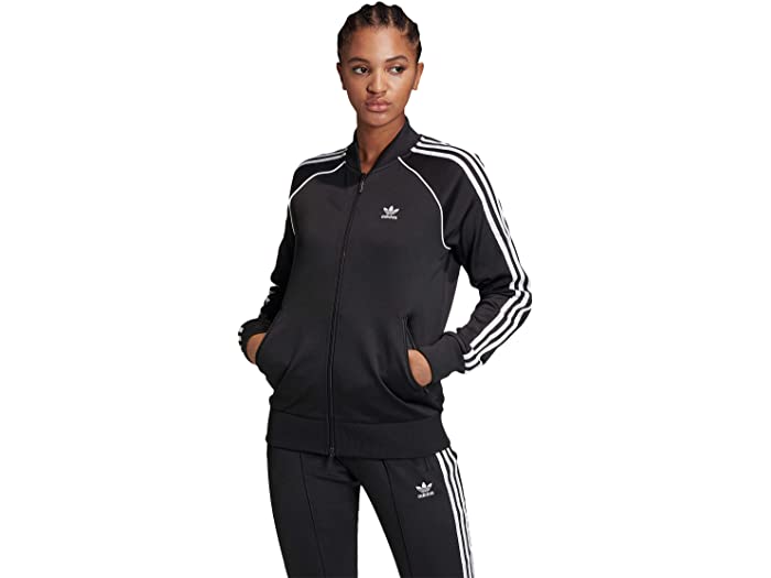 取寄 アディダス オリジナルス 達人 競走場 ジャケツ Adidas Originals Superstar Track Jacket Black White Adidas Originals アディダス オリジナルス レディース セーター アウター ジャケット 運動競技 養成 フィットネス 商標名 女性 大まか大いさ ビックサイズ